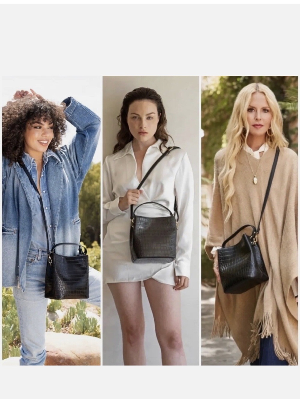 AOTA Elena Vegan croc print crossbody bag